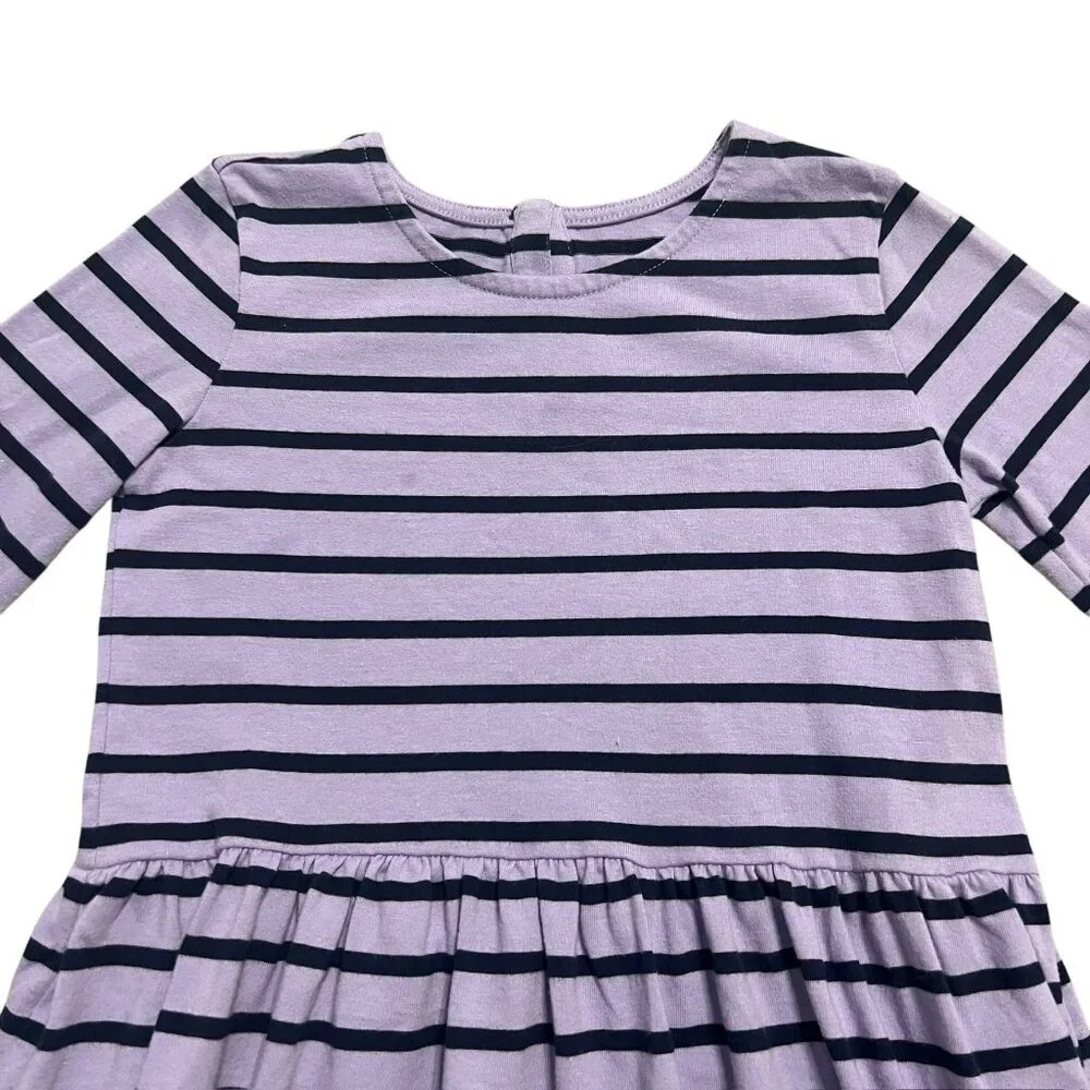 Primary 8-9Y Lavender & Navy Striped Dress